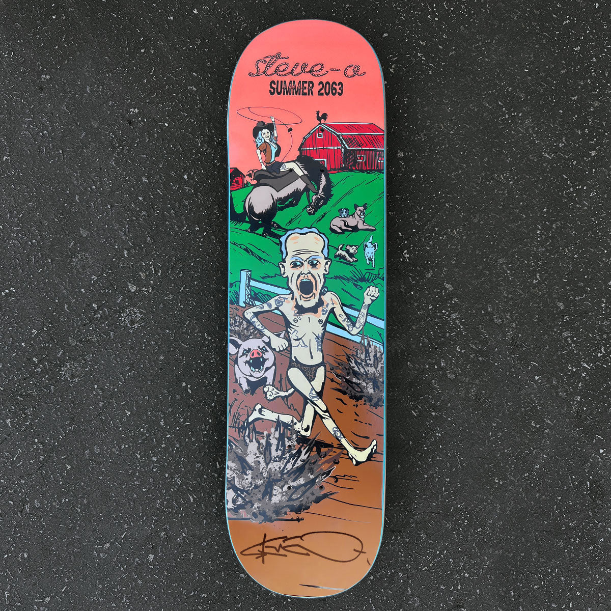 Autographed Steve-O Summer 2063 Skateboard Ships on 9.24